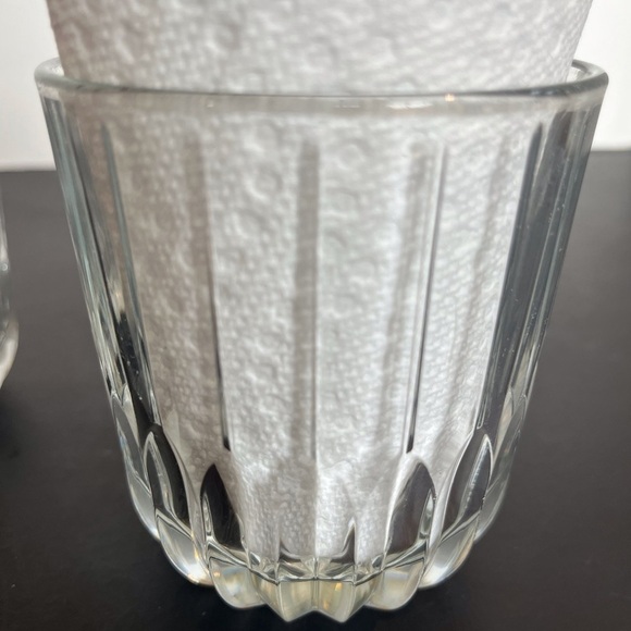 Set of Two Beveled Cut Glass Heavy Lowball Glasses - Picture 10 of 11